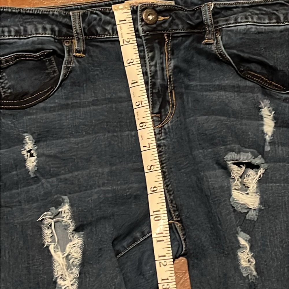 Highway Jeans Blue Ankle Cropped Distressed Denim - Picture 12 of 14